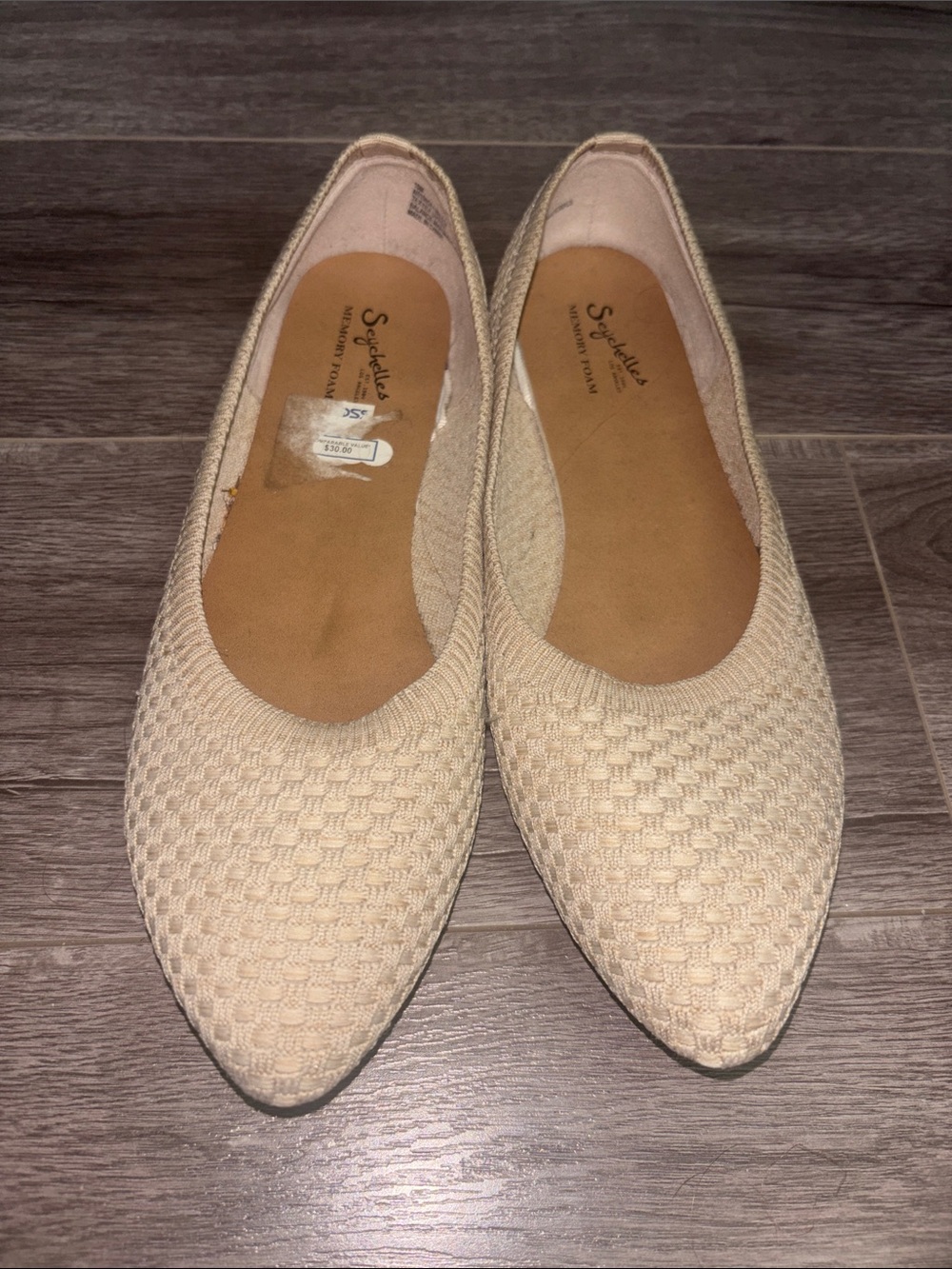 Seychelles Women's Beige Woven Pointed-Toe Flats
